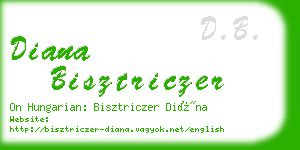 diana bisztriczer business card